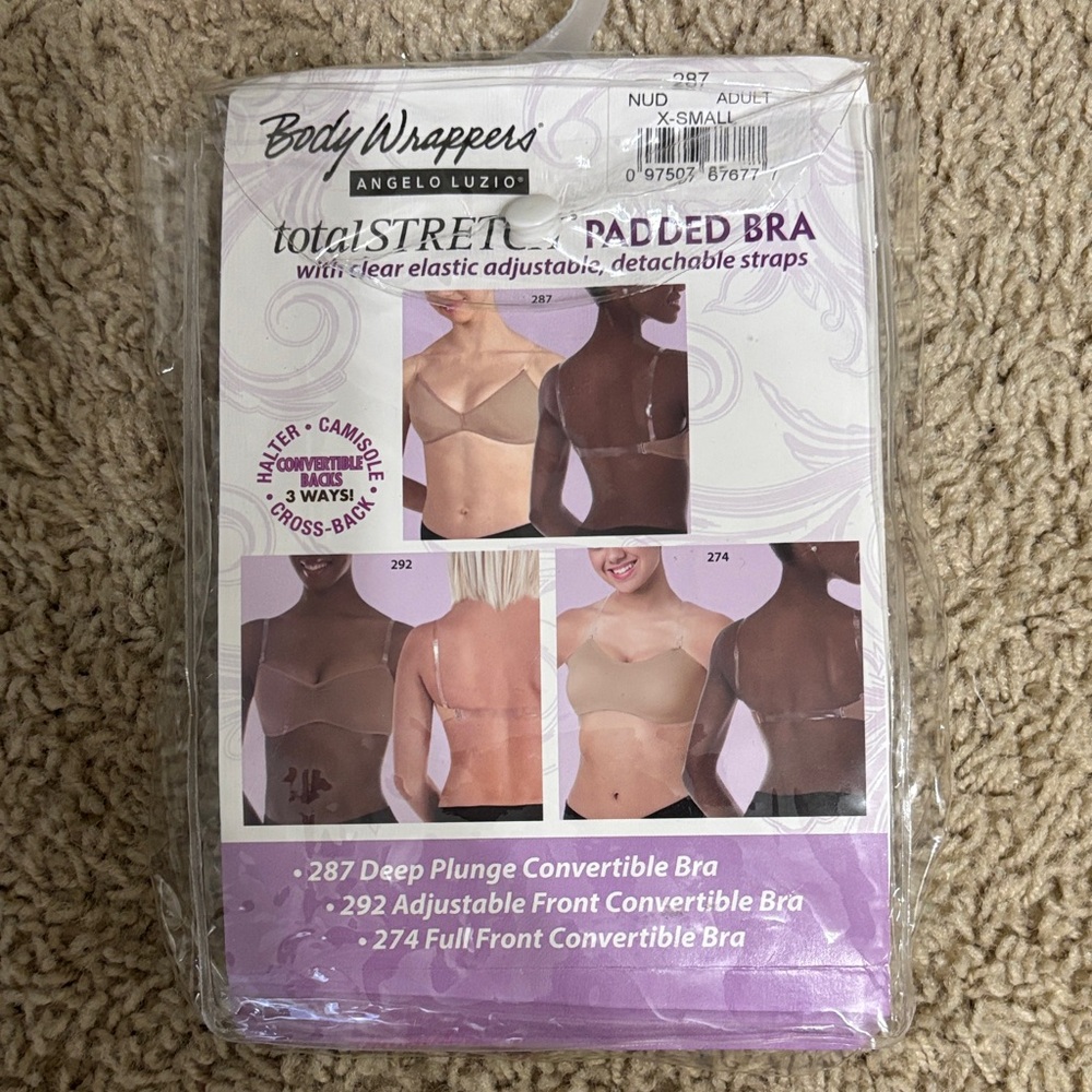 Body Wrappers TotalSTRETCH Convertible Deep Plunge Padded Bra - Nude size XS
